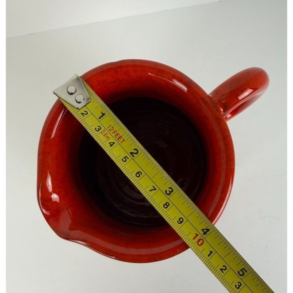 Vintage Mid Century Italian Peasant Village Red Pitcher, Rustic Farmhouse - Picture 10 of 10